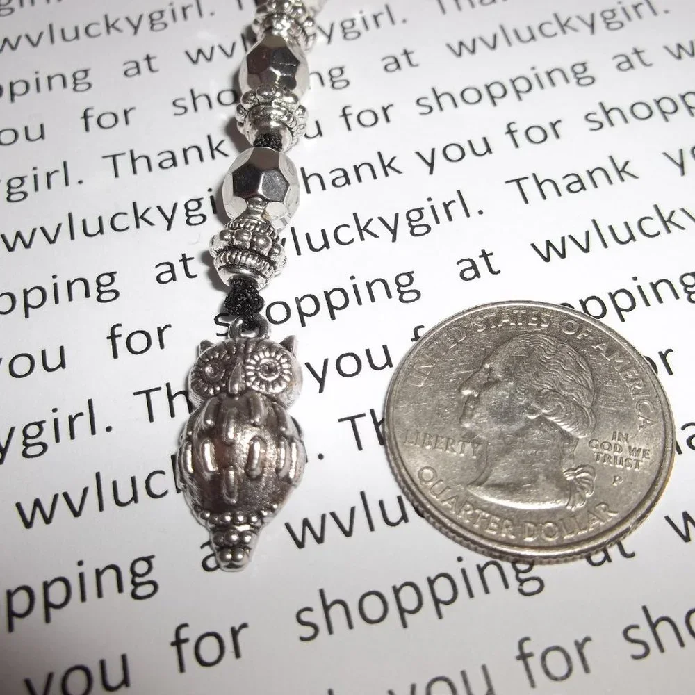 NWT Owl Bookmarker Bookmark Book Reading Gift Idea Beaded Handmade Silver 8156